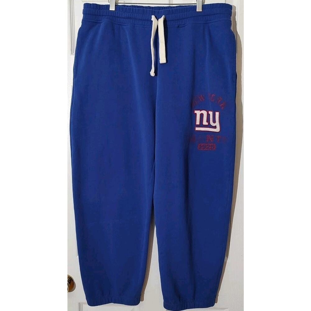 Men's New York Giants Sweatpants Joggers Blue Embroidered GIII - Large